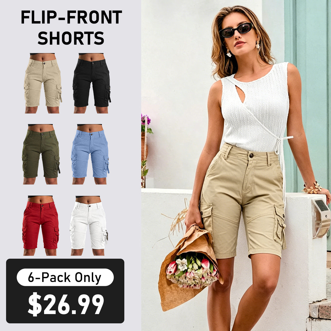 New Hot 2026🔥Stretch cargo shorts with flap pockets design