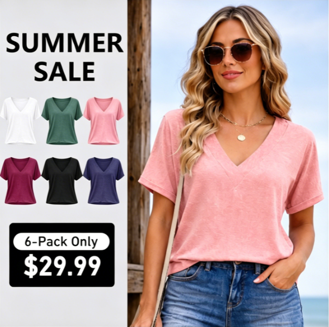 🎉This Week's Special Sales - 50% OFF✨Women's V-Neck Casual Top