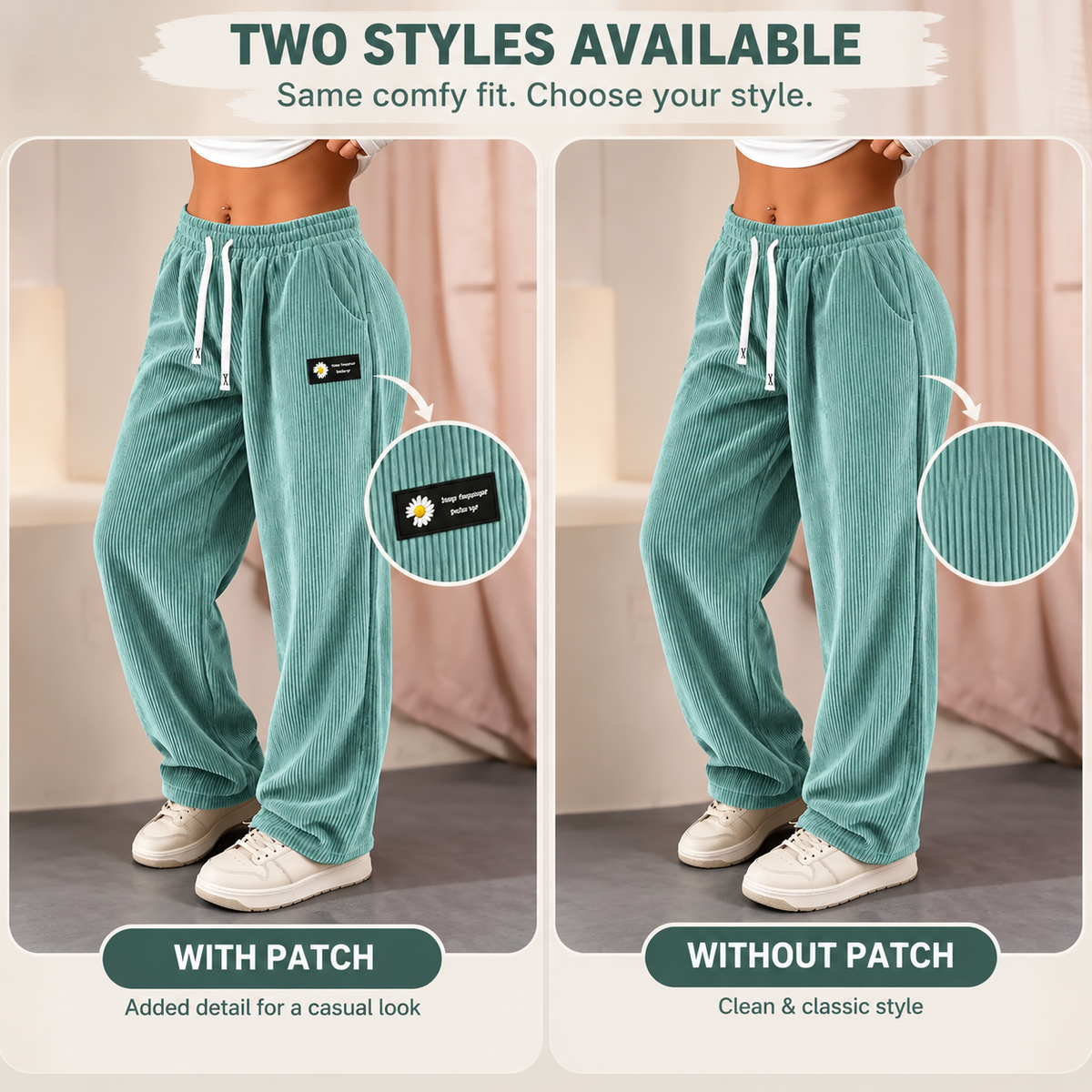 ✨Women's Solid Straight Leg Corduroy Bottoms💘